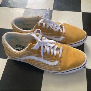 Vans Striped Old Skool Comfy Cush Skate Shoes Golden Yellow